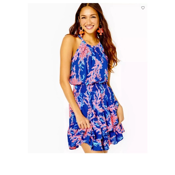 Lilly Pulitzer Pamelyn Lileese Borealis Blue Swim on over Print Dress. Size 12. - Picture 2 of 9